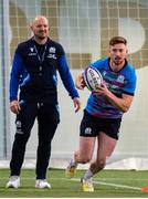 24 January 2023; Ben Healy, right, watched by head coach Gregor Townsend during Scotland rugby squad training at Oriam in Edinburgh, Scotland. Photo by Mark Scates/Sportsfile