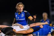 21 January 2023; Katie Whelan of Leinster during the Vodafone Women’s Interprovincial Championship Round Three match between Ulster and Leinster at Queen’s Sport in Belfast. Photo by Ramsey Cardy/Sportsfile