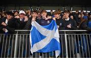 24 January 2023; St Andrew's College supporters after their side's victory in the Bank of Ireland Vinnie Murray Cup Semi-Final match between Temple Carrig and St Andrews College at Energia Park in Dublin. Photo by Tyler Miller/Sportsfile