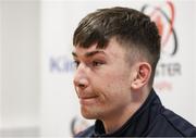 24 January 2023; Harry Sheridan during an Ulster Rugby press conference at Kingspan Stadium in Belfast. Photo by John Dickson/Sportsfile