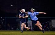 24 January 2023; Sarah Leacy of SETU Waterford in action against Caoimhe Collins of UCD during the Ashbourne Cup Round 2 match between UCD and South East Technological University Waterford at Billings Park, UCD in Dublin. Photo by Sam Barnes/Sportsfile