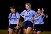 24 January 2023; UCD players Sorcha Ryan, centre, Roisin O'Keefe, left, and Nicole Carter dejected after their defeat in the Ashbourne Cup Round 2 match between UCD and South East Technological University Waterford at Billings Park, UCD in Dublin. Photo by Sam Barnes/Sportsfile