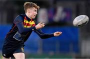 24 January 2023; Ollie Barr of Temple Carrig during the Bank of Ireland Vinnie Murray Cup Semi-Final match between Temple Carrig and St Andrews College at Energia Park in Dublin. Photo by Tyler Miller/Sportsfile