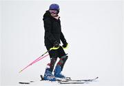 25 January 2023; Eábha McKenna of Ireland inspects the piste before competing during day two of the 2023 Winter European Youth Olympic Festival at Friuli-Venezia Giulia in Udine, Italy. Photo by Eóin Noonan/Sportsfile