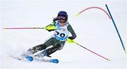 25 January 2023; Eábha McKenna of Team Ireland competing in the girls slalom event during day two of the 2023 Winter European Youth Olympic Festival at Friuli-Venezia Giulia in Udine, Italy. Photo by Eóin Noonan/Sportsfile