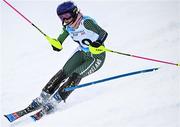 25 January 2023; Eábha McKenna of Team Ireland competing in the girls slalom event during day two of the 2023 Winter European Youth Olympic Festival at Friuli-Venezia Giulia in Udine, Italy. Photo by Eóin Noonan/Sportsfile