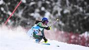 25 January 2023; Eábha McKenna of Team Ireland competing in the girls slalom event during day two of the 2023 Winter European Youth Olympic Festival at Friuli-Venezia Giulia in Udine, Italy. Photo by Eóin Noonan/Sportsfile
