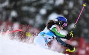 25 January 2023; Eábha McKenna of Team Ireland competing in the girls slalom event during day two of the 2023 Winter European Youth Olympic Festival at Friuli-Venezia Giulia in Udine, Italy. Photo by Eóin Noonan/Sportsfile