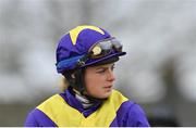 26 January 2023; Jockey Lilly Pinchin before the Connolly's RED MILLS Irish EBF Ladies Auction Maiden Hurdle at Gowran Park in Kilkenny. Photo by Seb Daly/Sportsfile