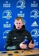 27 January 2023; Head coach Leo Cullen during a Leinster Rugby media conference at the RDS Arena in Dublin. Photo by Harry Murphy/Sportsfile