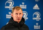 27 January 2023; Head coach Leo Cullen during a Leinster Rugby media conference at the RDS Arena in Dublin. Photo by Harry Murphy/Sportsfile