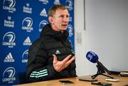 27 January 2023; Head coach Leo Cullen during a Leinster Rugby media conference at the RDS Arena in Dublin. Photo by Harry Murphy/Sportsfile