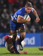 27 January 2023; Marcel Theunissen of DHL Stormers is tackled by Tom Stewart of Ulster during the United Rugby Championship match between Ulster and DHL Stormers at Kingspan Stadium in Belfast. Photo by Ramsey Cardy/Sportsfile