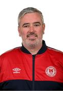 27 January 2023; General manager Anthony Delaney poses for a portrait during a St Patrick's Athletic squad portrait session at Richmond Park in Dublin. Photo by Stephen McCarthy/Sportsfile