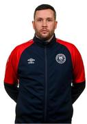 27 January 2023; Manager Tim Clancy poses for a portrait during a St Patrick's Athletic squad portrait session at Richmond Park in Dublin. Photo by Stephen McCarthy/Sportsfile