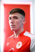 27 January 2023; Joe Redmond poses for a portrait during a St Patrick's Athletic squad portrait session at Richmond Park in Dublin. Photo by Stephen McCarthy/Sportsfile