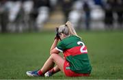 28 January 2023; Eilis Ronayne of Mayo after her side's defeat in the 2023 Lidl Ladies National Football League Division 1 Round 2 match between Mayo and Kerry at the NUI Galway Connacht GAA Centre of Excellence in Bekan, Mayo. Photo by Piaras Ó Mídheach/Sportsfile