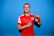 27 January 2023; Tom Grivosti poses for a portrait during a St Patrick's Athletic squad portrait session at Richmond Park in Dublin. Photo by Stephen McCarthy/Sportsfile