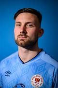 27 January 2023; Goalkeeper Danny Rogers poses for a portrait during a St Patrick's Athletic squad portrait session at Richmond Park in Dublin. Photo by Stephen McCarthy/Sportsfile