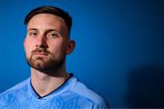 27 January 2023; Goalkeeper Danny Rogers poses for a portrait during a St Patrick's Athletic squad portrait session at Richmond Park in Dublin. Photo by Stephen McCarthy/Sportsfile