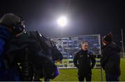 28 January 2023; Galway manager Padraic Joyce is interviewed by Damien O'Meara of RTÉ before the Allianz Football League Division 1 match between Mayo and Galway at Hastings Insurance MacHale Park in Castlebar, Mayo. Photo by Piaras Ó Mídheach/Sportsfile