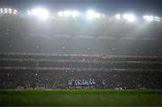 28 January 2023; Dublin players stand for the playing of the National Anthem before the Allianz Football League Division 2 match between Dublin and Kildare at Croke Park in Dublin. Photo by Stephen McCarthy/Sportsfile