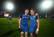 28 January 2023; Debutants James Culhane and Aitzol King of Leinster after the United Rugby Championship match between Leinster and Cardiff at RDS Arena in Dublin. Photo by Harry Murphy/Sportsfile