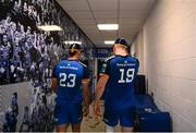 28 January 2023; Debutants Aitzol King and James Culhane of Leinster after the United Rugby Championship match between Leinster and Cardiff at RDS Arena in Dublin. Photo by Harry Murphy/Sportsfile