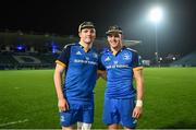 28 January 2023; Debutants James Culhane and Aitzol King of Leinster after the United Rugby Championship match between Leinster and Cardiff at RDS Arena in Dublin. Photo by Harry Murphy/Sportsfile