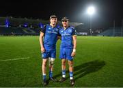 28 January 2023; Debutants James Culhane and Aitzol King of Leinster after the United Rugby Championship match between Leinster and Cardiff at RDS Arena in Dublin. Photo by Harry Murphy/Sportsfile
