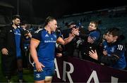 28 January 2023; Tadgh McElroy of Leinster after his side's victory in the United Rugby Championship match between Leinster and Cardiff at RDS Arena in Dublin. Photo by Harry Murphy/Sportsfile