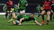28 January 2023; Diarmuid Kilgallen of Connacht scores his side's first try during the United Rugby Championship match between Connacht and Emirates Lions at The Sportsground in Galway. Photo by Seb Daly/Sportsfile