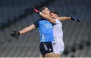 28 January 2023; Brian Fenton of Dublin and Kevin O’Callaghan of Kildare during the Allianz Football League Division 2 match between Dublin and Kildare at Croke Park in Dublin. Photo by Stephen McCarthy/Sportsfile