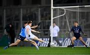 28 January 2023; Tony Archbold of Kildare has a shot on goal during the Allianz Football League Division 2 match between Dublin and Kildare at Croke Park in Dublin. Photo by Stephen McCarthy/Sportsfile