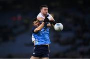 28 January 2023; Kevin Flynn of Kildare and Colin Basquel of Dublin during the Allianz Football League Division 2 match between Dublin and Kildare at Croke Park in Dublin. Photo by Stephen McCarthy/Sportsfile