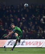 28 January 2023; Jack Carty of Connacht kicks a conversion during the United Rugby Championship match between Connacht and Emirates Lions at The Sportsground in Galway. Photo by Seb Daly/Sportsfile