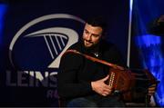28 January 2023; Robbie Henshaw of Leinster plays with his family's band The Ramblers after the United Rugby Championship match between Leinster and Cardiff at RDS Arena in Dublin. Photo by Harry Murphy/Sportsfile