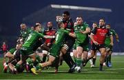 28 January 2023; Darrien Landsberg of Emirates Lions is tackled by Diarmuid Kilgallen of Connacht during the United Rugby Championship match between Connacht and Emirates Lions at The Sportsground in Galway. Photo by Seb Daly/Sportsfile