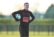 27 January 2023; Dundalk goalkeeper Mark Byrne before the Pre-Season Friendly match between Cork City and Dundalk at the FAI National Training Centre in Abbotstown, Dublin. Photo by Ben McShane/Sportsfile