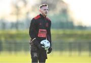 27 January 2023; Dundalk goalkeeper Peter Cherrie before the Pre-Season Friendly match between Cork City and Dundalk at the FAI National Training Centre in Abbotstown, Dublin. Photo by Ben McShane/Sportsfile