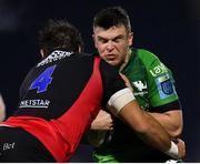 28 January 2023; Tom Farrell of Connacht is tackled by Willem Alberts of Emirates Lions during the United Rugby Championship match between Connacht and Emirates Lions at The Sportsground in Galway. Photo by Seb Daly/Sportsfile
