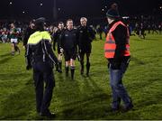 28 January 2023; Referee Joe McQuillan, centre, leaves the pitch after the drawn Allianz Football League Division 1 match between Mayo and Galway at Hastings Insurance MacHale Park in Castlebar, Mayo. Photo by Piaras Ó Mídheach/Sportsfile