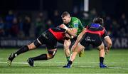 28 January 2023; Diarmuid Kilgallen of Connacht in action against Emile van Heerden, left, and Marius Louw of Emirates Lions during the United Rugby Championship match between Connacht and Emirates Lions at The Sportsground in Galway. Photo by Seb Daly/Sportsfile