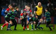 28 January 2023; Action between Millungar RFC and Seapoint RFC during the Bank of Ireland Half-Time Minis at the United Rugby Championship match between Leinster and Cardiff at RDS Arena in Dublin. Photo by Brendan Moran/Sportsfile