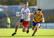 29 January 2023; Darragh Canavan of Tyrone in action against Conor Hussey of Roscommon during the Allianz Football League Division 1 match between Roscommon and Tyrone at Dr Hyde Park in Roscommon. Photo by Seb Daly/Sportsfile