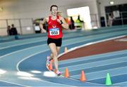 29 January 2023; Mary Leech of Drogheda and District AC, Louth, competing in the Women's Senior 1500m during the 123.ie AAI Indoor Games at the TUS International arena in Athlone, Westmeath. Photo by Ben McShane/Sportsfile
