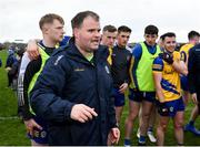 29 January 2023; Roscommon manager Davy Burke talks to his players after their side's victory in the Allianz Football League Division 1 match between Roscommon and Tyrone at Dr Hyde Park in Roscommon. Photo by Seb Daly/Sportsfile
