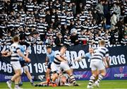29 January 2023; Belvedere College supporters look on during the Bank of Ireland Leinster Rugby Schools Senior Cup First Round match between St Michael’s College and Belvedere College at Energia Park in Dublin. Photo by Harry Murphy/Sportsfile