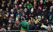 29 January 2023; Supporters listen to Piper Christy Murray, from Raphoe, Donegal, before the Allianz Football League Division 1 match between Donegal and Kerry at MacCumhaill Park in Ballybofey, Donegal. Photo by Ramsey Cardy/Sportsfile