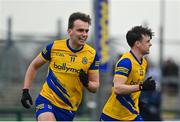29 January 2023; Enda Smith, left, and Ben O’Carroll of Roscommon during the Allianz Football League Division 1 match between Roscommon and Tyrone at Dr Hyde Park in Roscommon. Photo by Seb Daly/Sportsfile